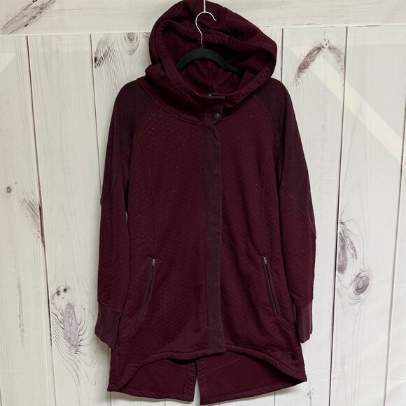 The North Face Women’s Recover Up Quilted Jacket XL Maroon Hooded EUC - Picture 1 of 11